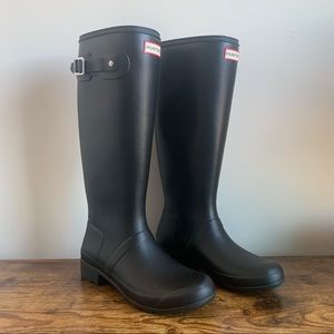 COPY - NWOT Hunter Tour Foldable Tall Rain Boots Black